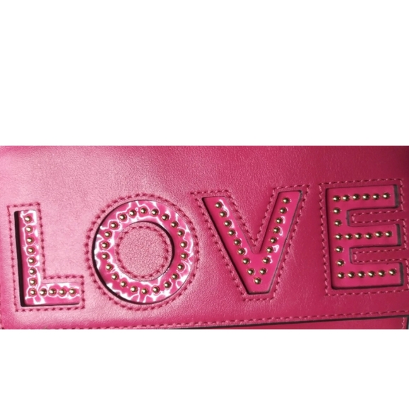 Michael Kors RUBY Ultra Pink Leather Clutch Purse Small Crossbody Bag - Picture 7 of 11